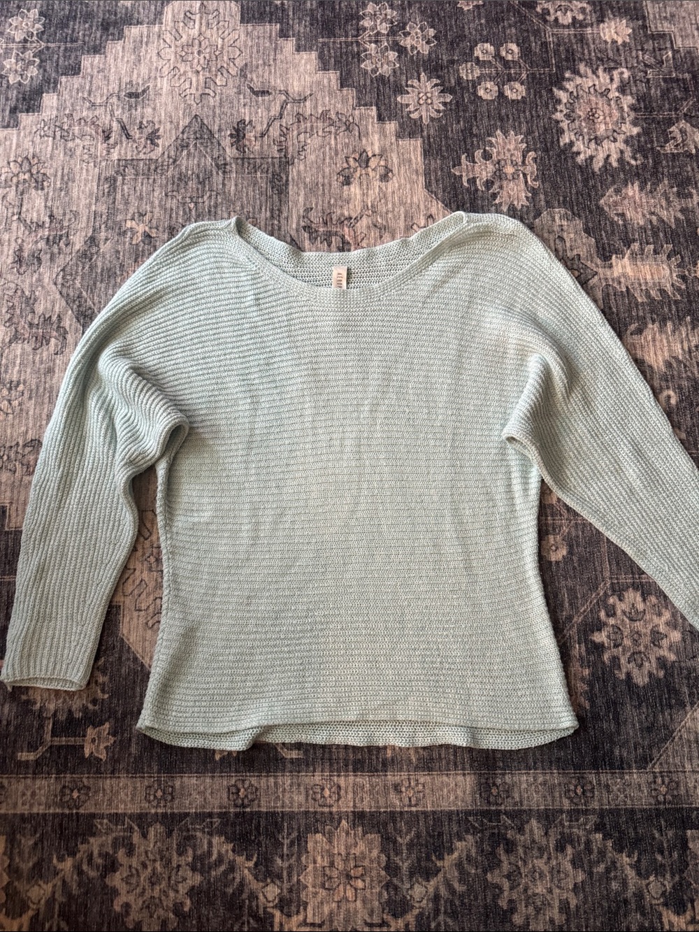 Aeropostale Sage Green Ribbed Scoopneck Sweater